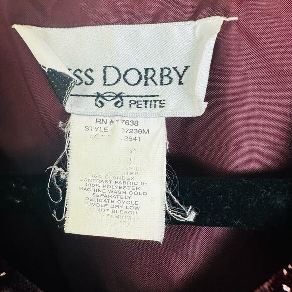 Miss Dorby Vintage Velvet Burnout Velour Midi Cardigan Dress Size XL Petite Red - Picture 3 of 12